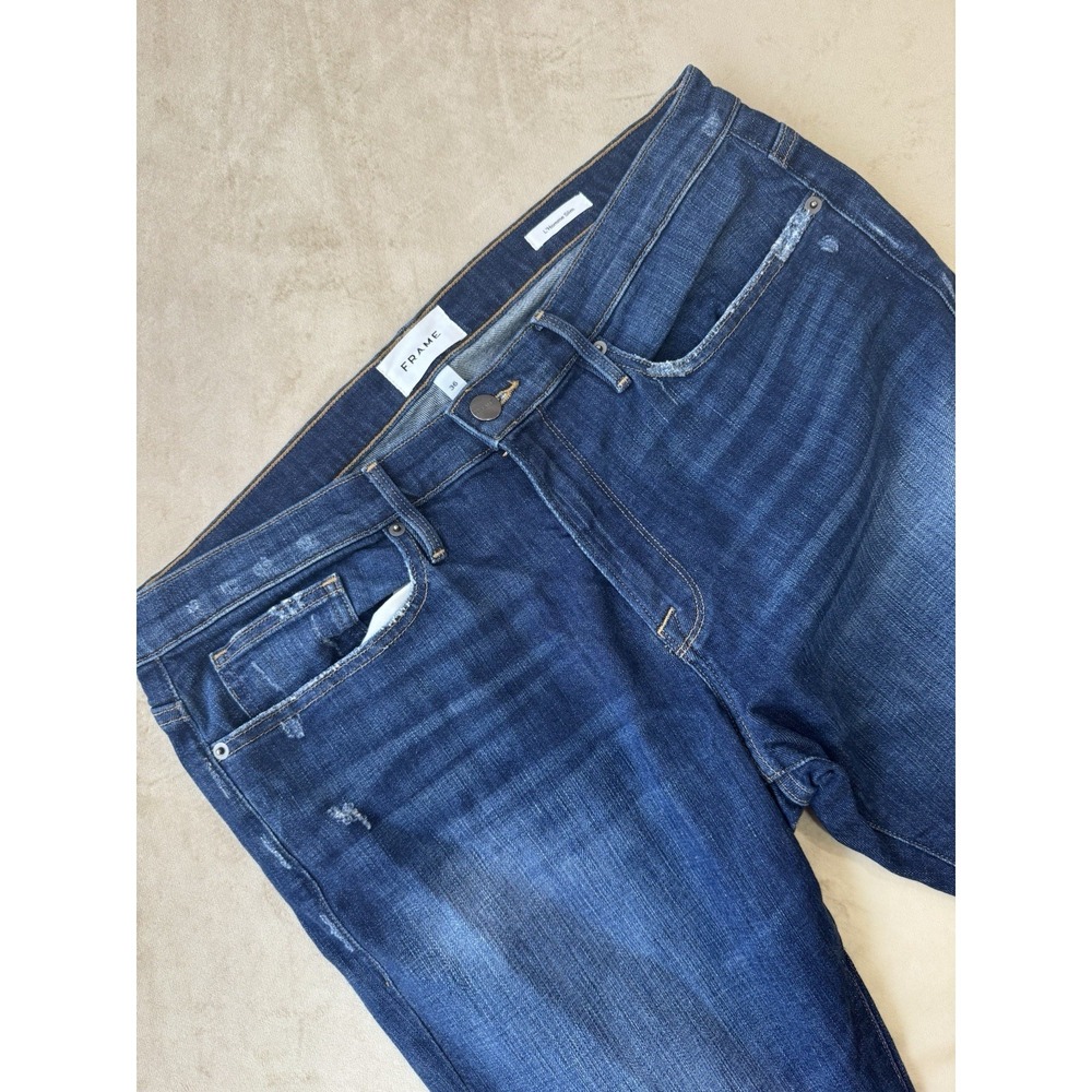 Frame‎ L'Homme Slim Jeans Mens 36X30 Bue Stretch Denim Straight Leg Pants